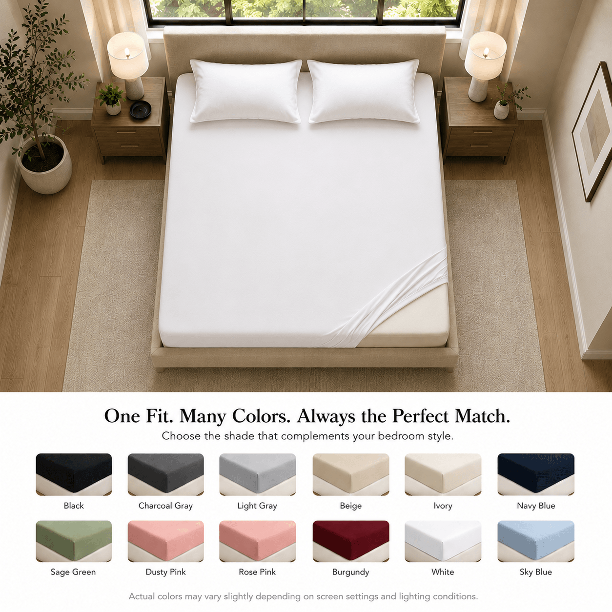 Ultra-Soft Microfiber Fitted Sheet - 40cm Extra Deep Pocket Luxury Bedding